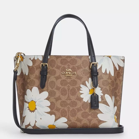 NWT💃Coach Mollie Tote Crossbody Bag 25 In Signature Canvas With Floral Print - Picture 8 of 12
